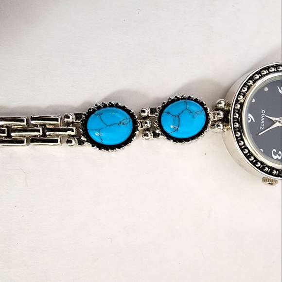 Vintage Watch Strada Turquoise Silver Tone - Picture 5 of 8